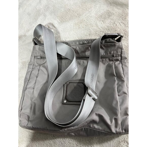 Longchamp Gray Nylon Crossbody Bag With Adjustable Strap & Zipper Closure - Picture 5 of 10